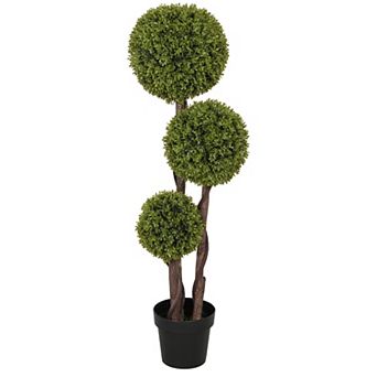 HOMCOM 45.3inch Indoor & Outdoor Fake Plant Artificial Tree in Pot