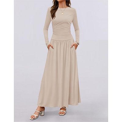 empire waist long dresses Empire Waist Maxi Chiffon Evening Dress for Women main image 1