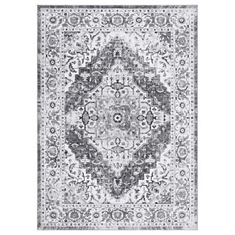 Washable Vintage Distressed Floral Area Rugs for Living Room Nursery Office Hallway Christmas Decor