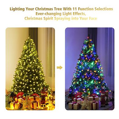 Gymax 4' Pre-Lit Artificial Christmas Tree Premium Hinged w/ 100 LED Lights & Stand