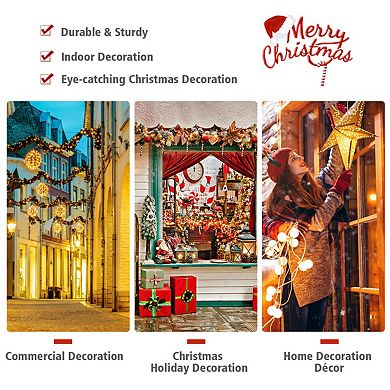 Gymax 4' Pre-Lit Artificial Christmas Tree Premium Hinged w/ 100 LED Lights & Stand