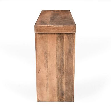Whisen Minimalist Farmhouse Mango Wood Console Table, Entryway Table with Thickened Tabletop