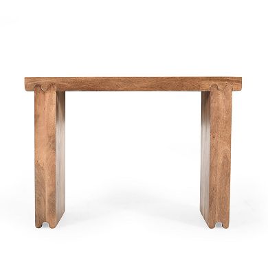 Whisen Minimalist Farmhouse Mango Wood Console Table, Entryway Table with Thickened Tabletop