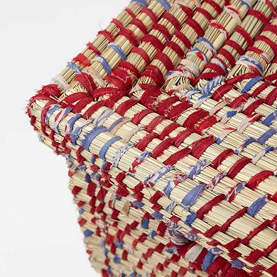 Lidded Sari Storage Basket 10.5H