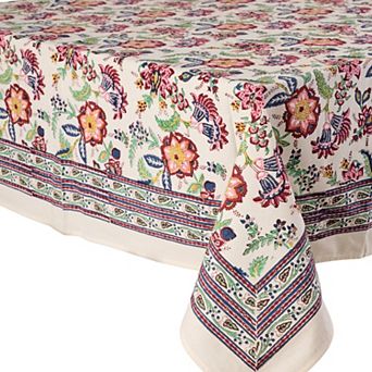 Zaina Floral Blockprint Tablecloth