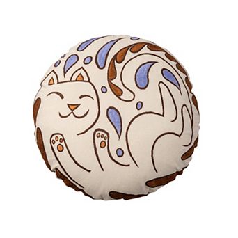 Embroidered Cat Pillow