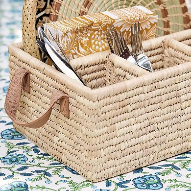 Pleta Woven Date Palm Leaf Utensil Caddy