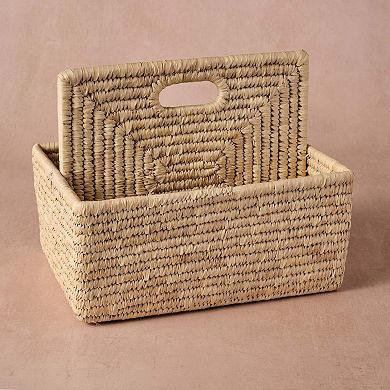 Pleta Woven Date Palm Leaf Utensil Caddy