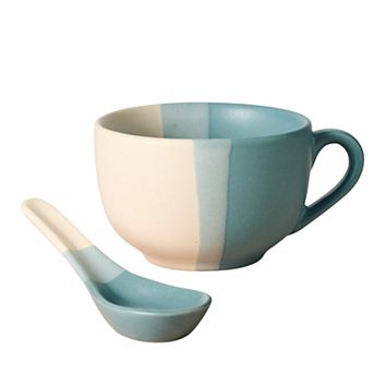 Pheeka Striped Jumbo Mug with Spoon
