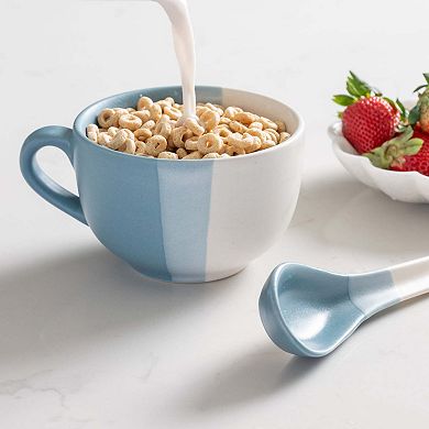 Pheeka Striped Jumbo Mug with Spoon