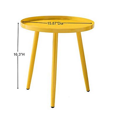 Kings Brand Furniture Round Metal Side End Table, Nightstand Accent Table,Pedestal Plant Stand