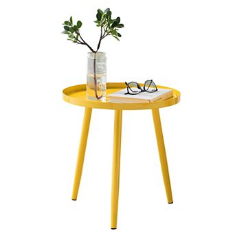 Kings Brand Furniture Round Metal Side End Table, Nightstand Accent Table,Pedestal Plant Stand