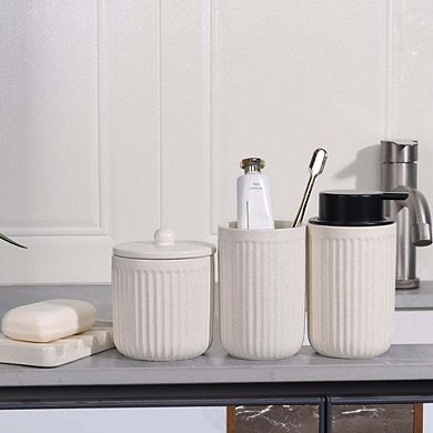 Pockmark 4-Piece Foaming Bathroom Set Ceramic