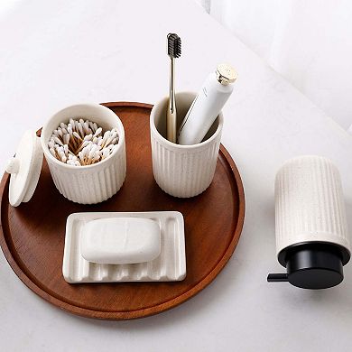 Pockmark 4-Piece Foaming Bathroom Set Ceramic