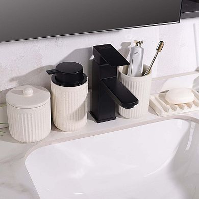 Pockmark 4-Piece Foaming Bathroom Set Ceramic