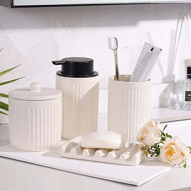 Pockmark 4-Piece Foaming Bathroom Set Ceramic