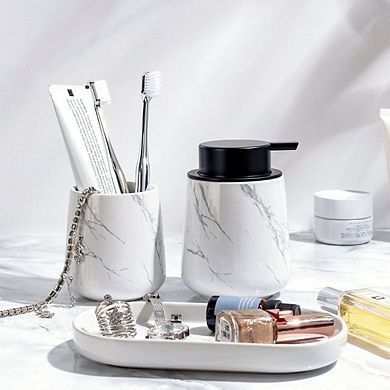 Marble 3-Piece Bathroom Set Ceramic