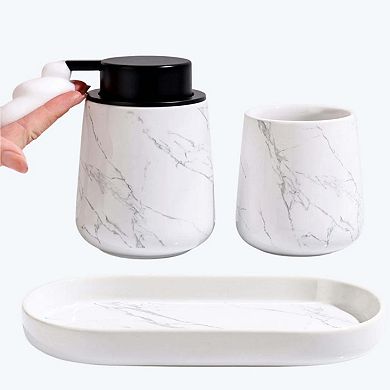 Marble 3-Piece Bathroom Set Ceramic