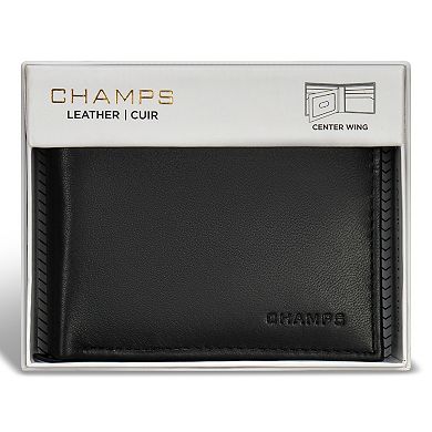 Classic Leather Center-Wing Wallet-Black