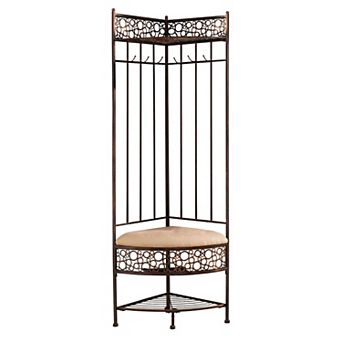 Kings Brand Furniture Salini 6-Hook Hall Tree Storage Bench with Coat Rack