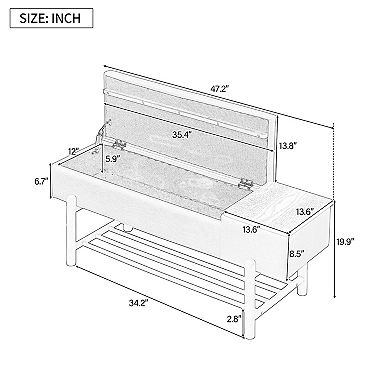 Upholstered Storage Bench with Hidden Compartment