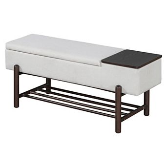 Upholstered Storage Bench with Hidden Compartment