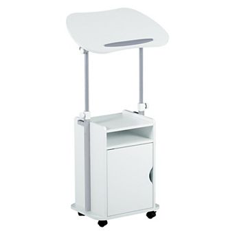 Sit to Stand Mobile Laptop Computer Desk - Portable Rolling Standing Desk