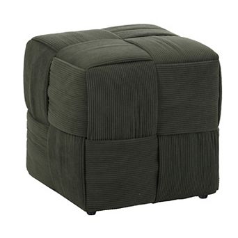 Square Ottoman Corduroy Woven Design Sofa Stool