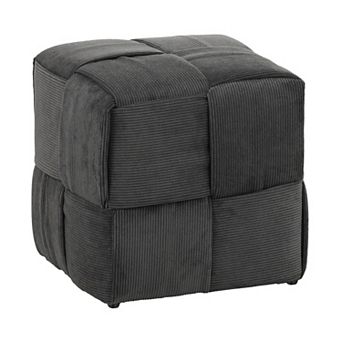 Square Ottoman Corduroy Woven Design Sofa Stool