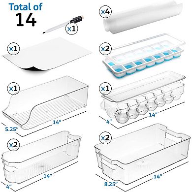 StorageBud 14 Piece Fridge Bin Organizer