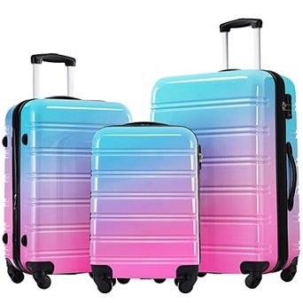 Gradient Color Hardshell Luggage Sets with Spinner Wheels and TSA Lock