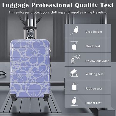 Flower Design Hardshell Luggage Sets 3 pcs Spinner Suitcase