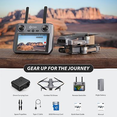Contixo F33 4K Drone with 2-Axis Gimbal, Laser Obstacle Avoidance, 6KM Range, 40 Min Flight Time