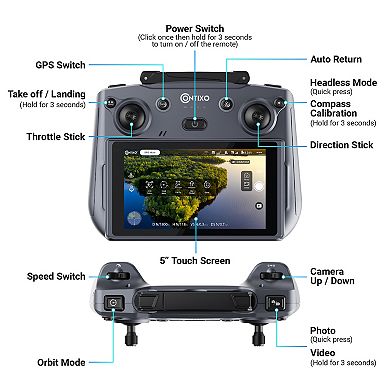 Contixo F29 GPS Drone, 4K Camera, 3-Axis Gimbal, 3KM Range, 46 Min Flight,2 Batteries, No FAA Needed