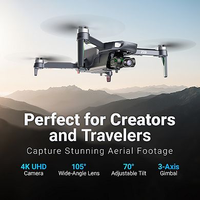 Contixo F29 GPS Drone, 4K Camera, 3-Axis Gimbal, 3KM Range, 46 Min Flight,2 Batteries, No FAA Needed