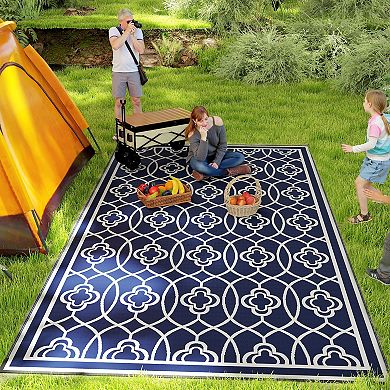 Outsunny Outdoor Rug, 9ft x 18' Floor Mat Lantern
