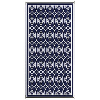Outsunny Outdoor Rug, 9ft x 18' Floor Mat Lantern