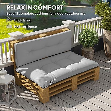 Outsunny 2 Seat Pallet Cushions 3.9 in. Pallet Sofa Cushions