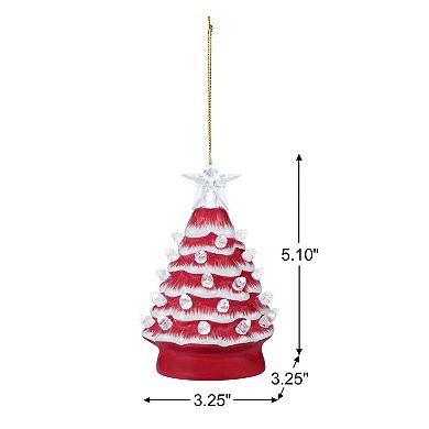 Mr Christmas Ceramic Candy Cane Christmas Tree Ornament