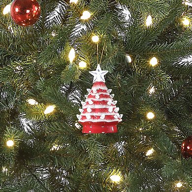 Mr Christmas Ceramic Candy Cane Christmas Tree Ornament