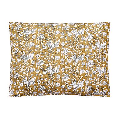 Laurel & Mayfair 3-piece Block Print Floral Quilt Set with Shams