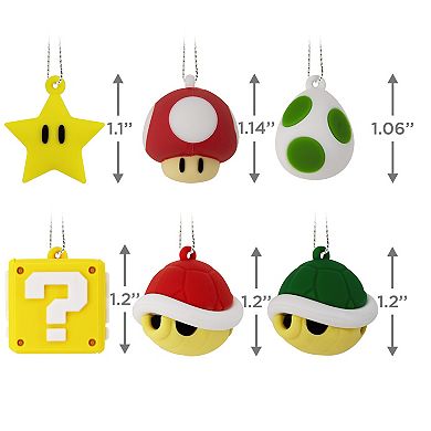 Hallmark Nintendo Super Mario Shatterproof Christmas Ornament Set of 6