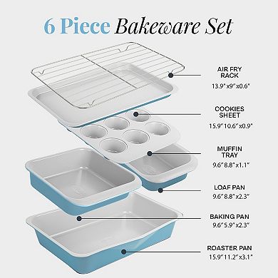 Gotham Steel 6-Piece Ceramic Nonstick Stackable Bakeware Set