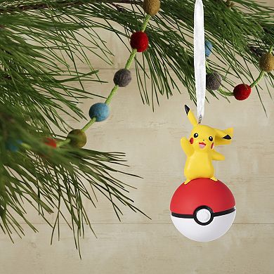 Hallmark Pokémon Pikachu on Poké Ball Christmas Ornament