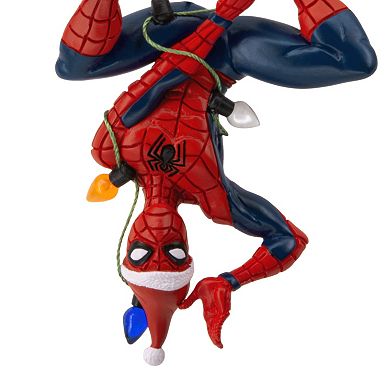 Marvel Spider-Man Hanging From Lights Hallmark Christmas Ornament