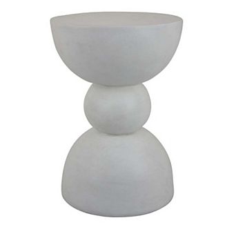 Accent Plant Stand table, 20 Inch Hourglass Design Classic White Resin
