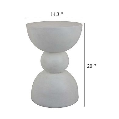 Accent Plant Stand table, 20 Inch Hourglass Design Classic White Resin