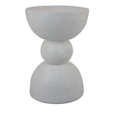 Accent Plant Stand table, 20 Inch Hourglass Design Classic White Resin