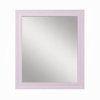 Tyra Accent Dresser Mirror, Sleek Square Wood Frame, 34x39 Glossy Pink