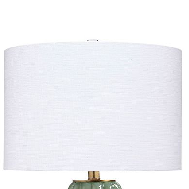 Aggy Accent Table Lamp, Linen Shade, Glass Base